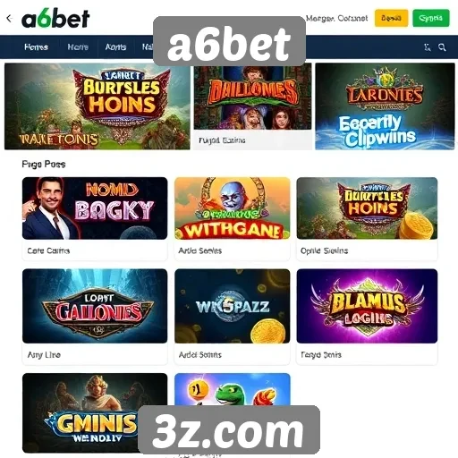 Principais jogos disponíveis no site a6bet
